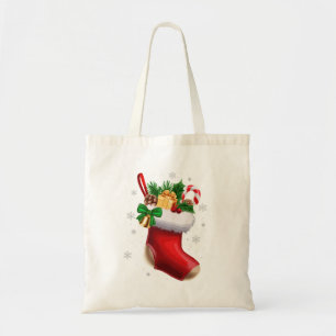 Festliche klassische Weihnachtsstrumpf mit Geschen Tragetasche