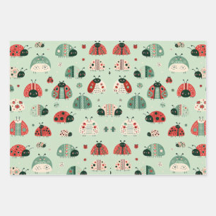 Festliche kleine Käfer Geschenkpapier Set