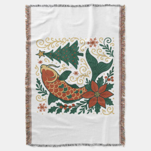 Festliche Koi-Weihnachtskunst Cozy Throw-Decke Decke