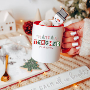 Festliche Kokette Weihnachtslehrerin Tasse
