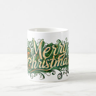 Festliche lebendige Frohe Weihnachten Illustration Verwandlungstasse