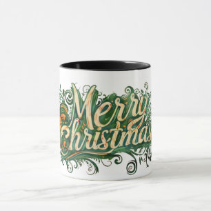 Festliche lebendige Frohe Weihnachtsillustration Tasse