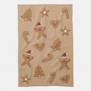 Festliche Lebkuchen-Weihnachtsplätzchen-Formen Geschirrtuch