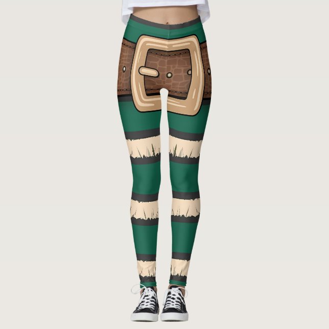 Festliche Leggings der grünen Elf-Kostüme - Urlaub (Vorderseite)