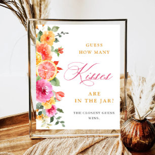 Festliche leuchtende Blumen - Rate wie viele Braut Poster