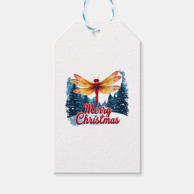 Festliche Libelle Geschenkanhänger (Vorderseite)