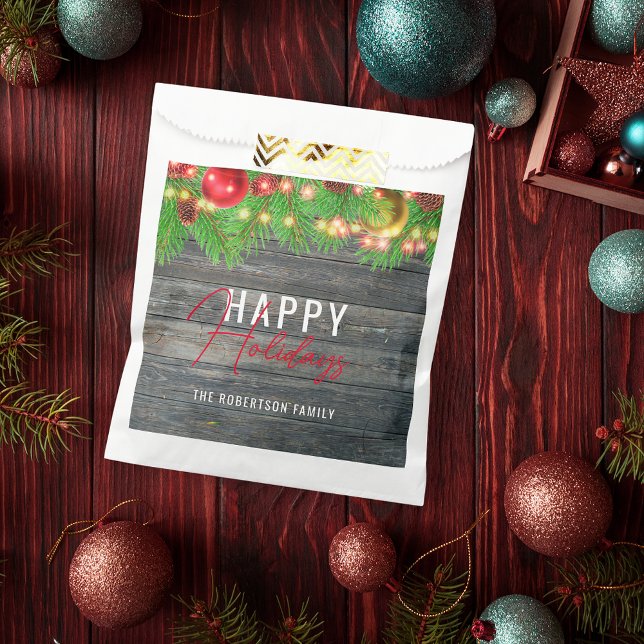 Festliche Lichter Baubles Rustikaler Urlaub Weihna Geschenktütchen (Von Creator hochgeladen)