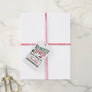 Festliche Lieferung durch das Reindeer Express Tea Geschenkanhänger