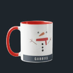festliche lustige niedliche Schneemann personalisi Tasse<br><div class="desc">festliches,  lustiges niedliches Snowman personalisiertes Kinderdesign</div>