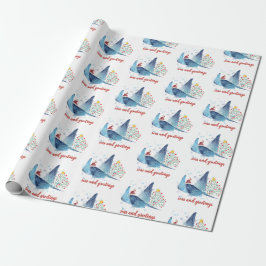 Festliche Manta Ray Seas und Grüße Geschenkpapier