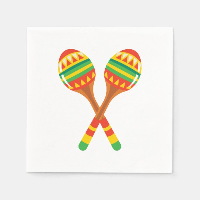 Festliche Maracas Serviette (Vorderseite)