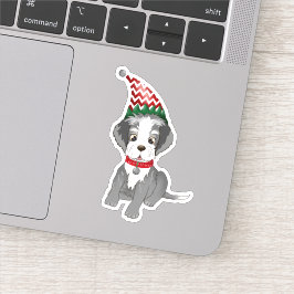 Festliche Miniatur Schnauzer Welpe Aufkleber
