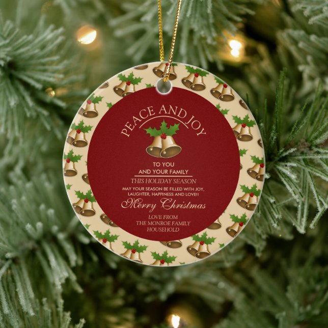 Festliche Mistletoklöschen, Weihnachts-Foto Keramik Ornament (Baum)