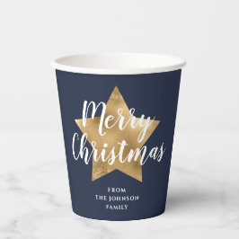 Festliche Navy Blue Frohe Weihnachten Pappbecher