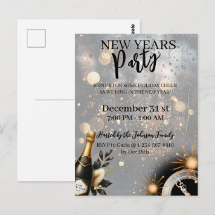 Festliche Neujahrsparty-Einladung Postkarte
