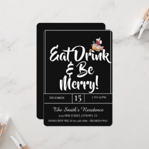 Festliche Niedliche Drinks Party essen Drink & Sei Einladung