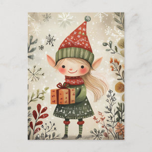 Festliche niedliche Gnome Weihnachtsgrüße Postkarte