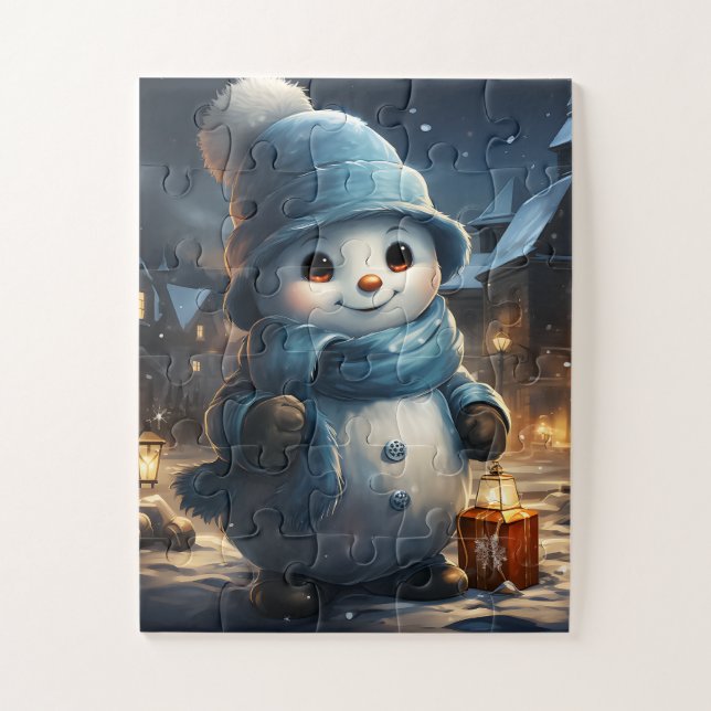 Festliche Niedliche Winterweihnachtsferien Snowman (Vertikal)