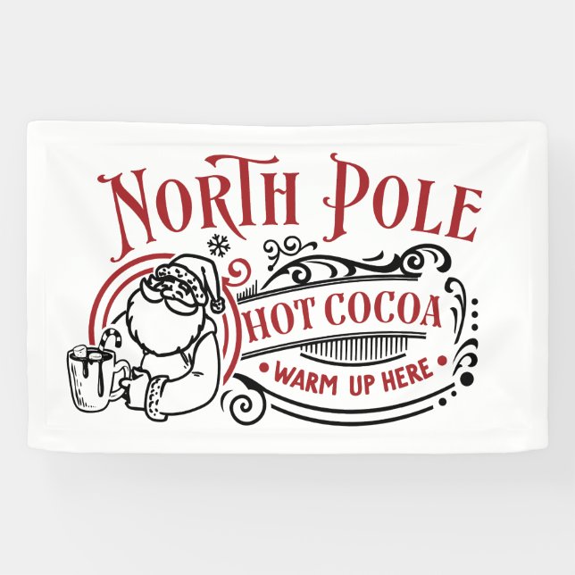 Festliche Nordpol Hot Kakao-Bar Banner (Horizontal)
