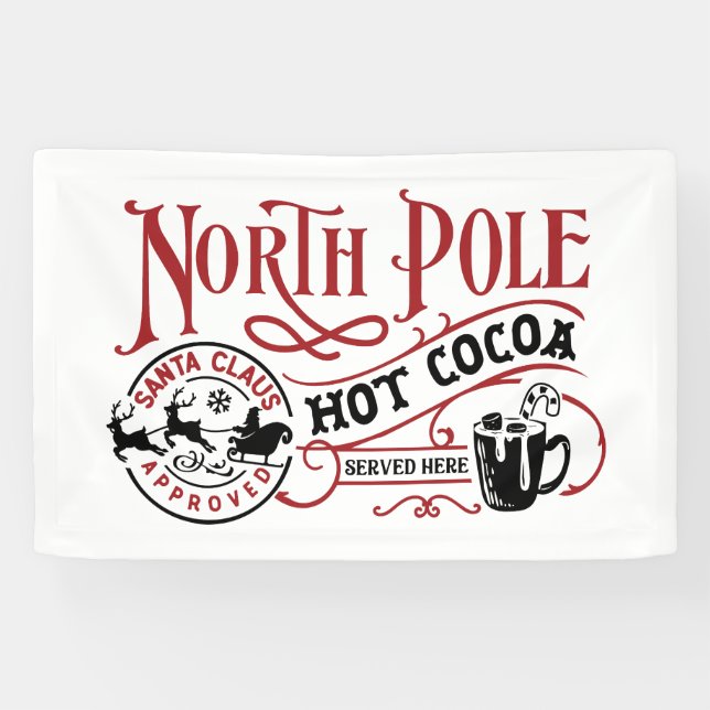 Festliche Nordpol Hot Kakao-Bar Banner (Horizontal)