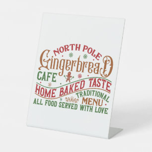 festliche Nordpol-Lebkuchencafé Sockelschild