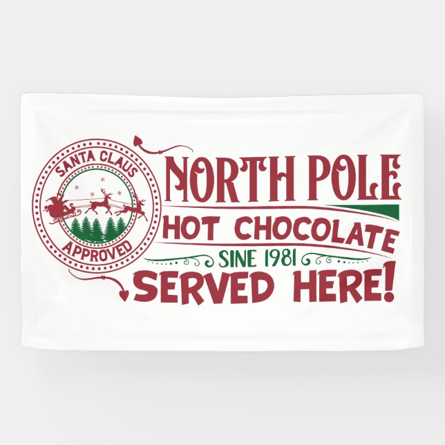 Festliche Nordpol-Schokolade Banner (Horizontal)
