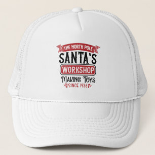 Festliche Nordpol-Werkstatt des Weihnachtsmannes Truckerkappe