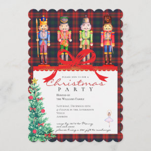 Festliche Nussknacker-Tartan-Weihnachtsfeier Einladung
