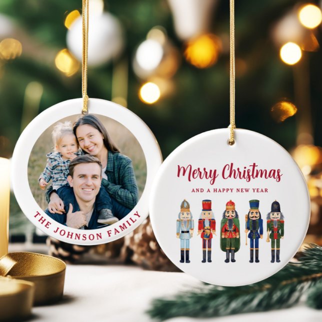 Festliche Nutcracker-Foto Weihnachten Keramik Ornament (Festive Nutcracker Photo Christmas Ceramic Ornament)
