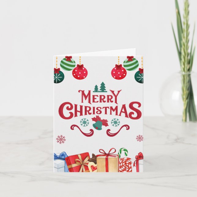 Festliche Ornamente Frohe Weihnachtskarte Karte (Vorderseite)