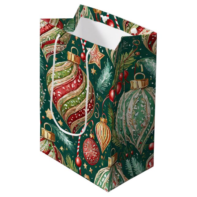 Festliche Ornamente Mittlere Geschenktüte (Vorderseite Schrägansicht)