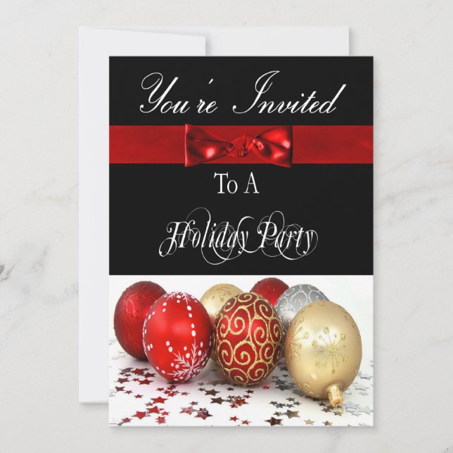 Festliche Personalisierte Feiertage Einladung (Vorderseite)