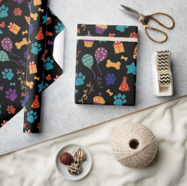 Festliche Pfotenabdrücke & Partygeschenke Haustier Geschenkpapier