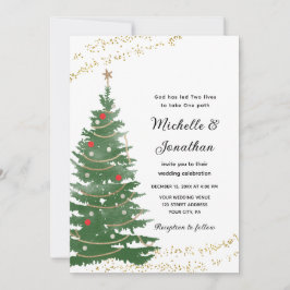 Festliche Pine Christmas Tree Star Christliche Hoc Einladung