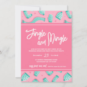 Festliche Pink Jingle Mingle Feiertagsfeier Feiertagskarte
