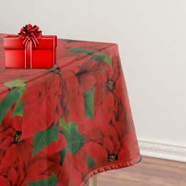 Festliche Poinsettia Filmtablette Weihnachtsabend Tischdecke