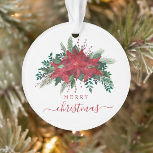 Festliche Poinsettia Foto Weihnachten Ornament