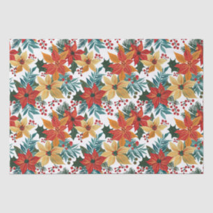 Festliche Poinsettia Retro Weihnachten Seidenpapier