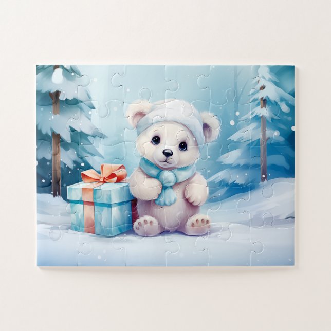 Festliche Polar Bären Weihnachten Kinder Jigsaw Pu (Horizontal)