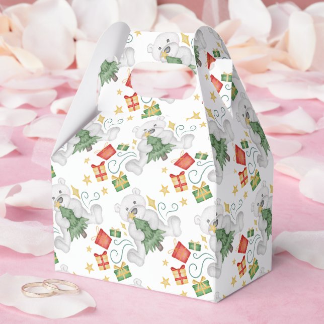 Festliche Polar Bären Weihnachtsfeiertag Geschenkschachtel (Hochzeit)