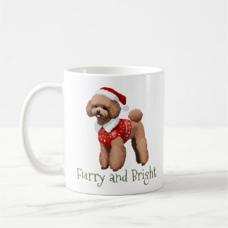 Festliche Poodle Furie und Helle Kaffeetasse