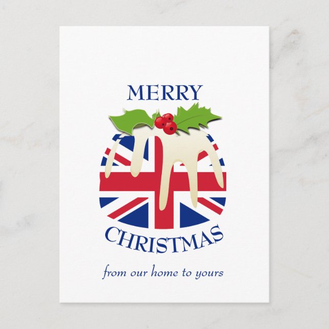 Festliche Pudding BRITISH UNION JACK Weihnachten Postkarte (Vorderseite)