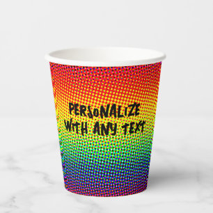Festliche Punkte Regenbogen Cool fröhlicher Spaß f Pappbecher