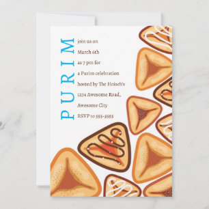 Festliche Purim-Hamentashen-Einladung Einladung