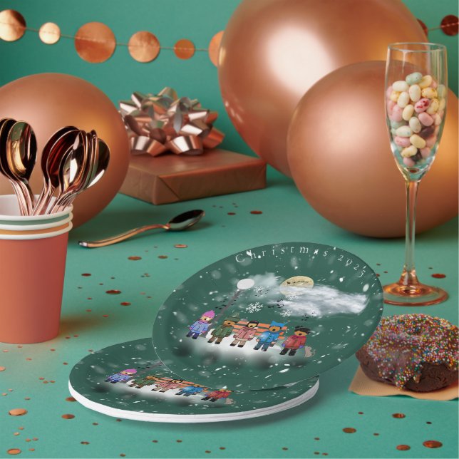 Festliche Quintet Weihnachts-Party Paper Teller (Multi)