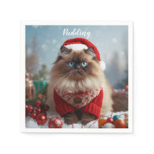 Festliche Ragdoll-Katze Weihnachten Personalisiert