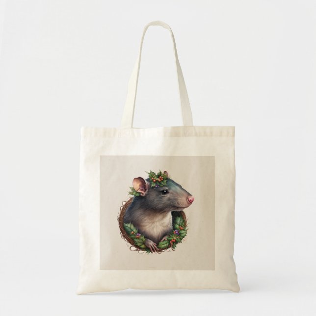 Festliche Ratten Feiertage/Weihnachten Tragetasche (Vorne)