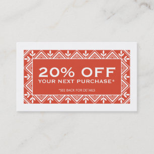 Festliche Red Discount Coupon Card