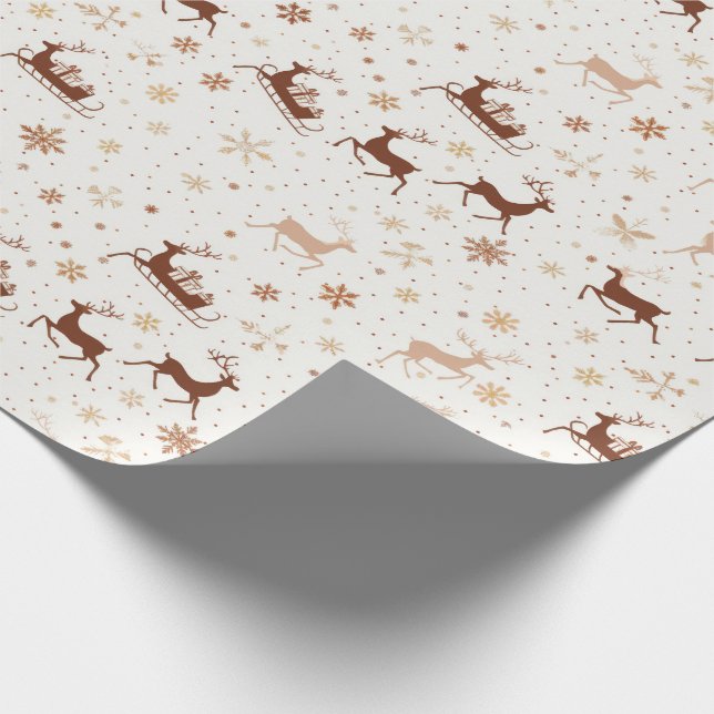 Festliche Rentier/Sleigh Weihnachten Geschenkpapier (Ecke)