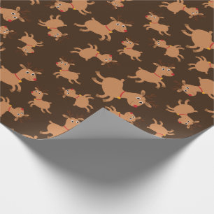 Festliche Rentiere Dark Seamless Weihnachtsgeschen Geschenkpapier